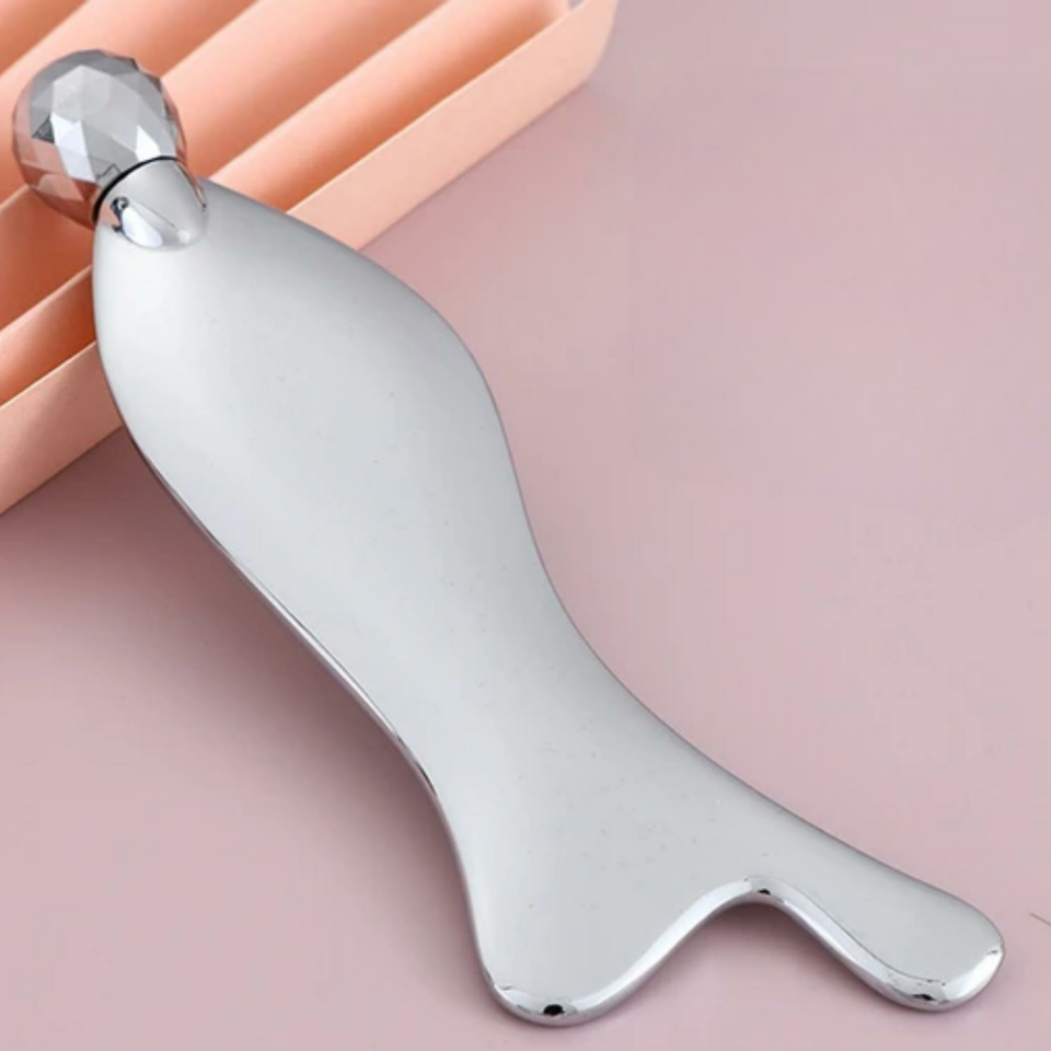 Metal Yüz Masaj Aleti Face Guasha 3D Roller Graston Aparatı