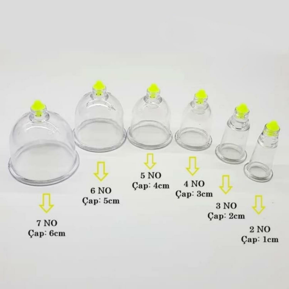 Hacamat & Masaj Kupası No:6 Silikon Tıpalı 100 adet