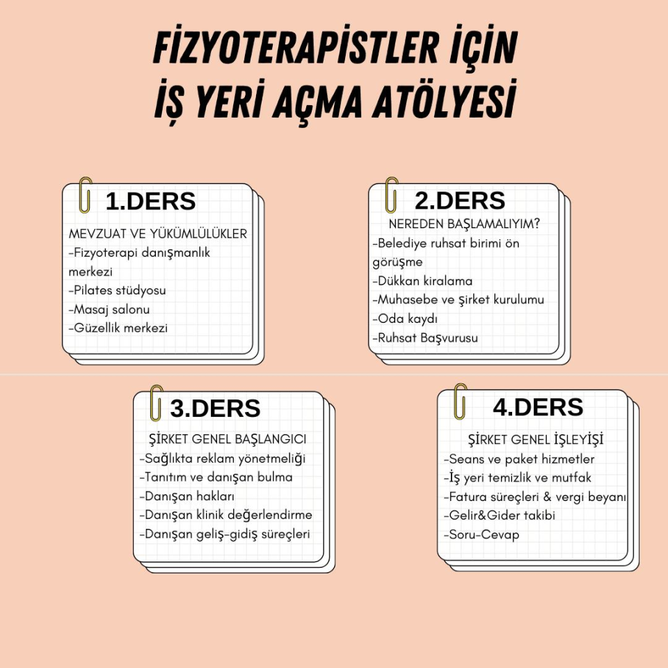 Fizyoterapistler İçin İş yeri Açma Atölyesi & Danışmanlık