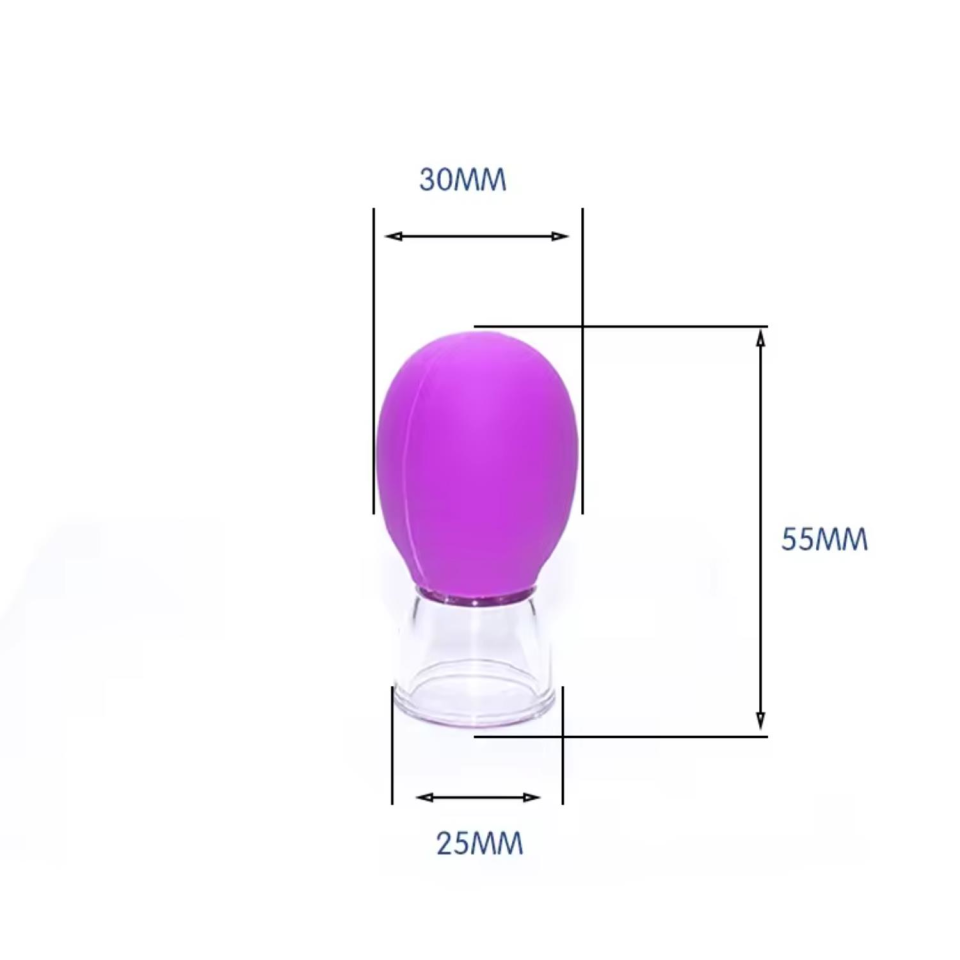 Mini Silikon Vakumlu Mika Yüz Masaj Kupası 2'li Set Mor Renk