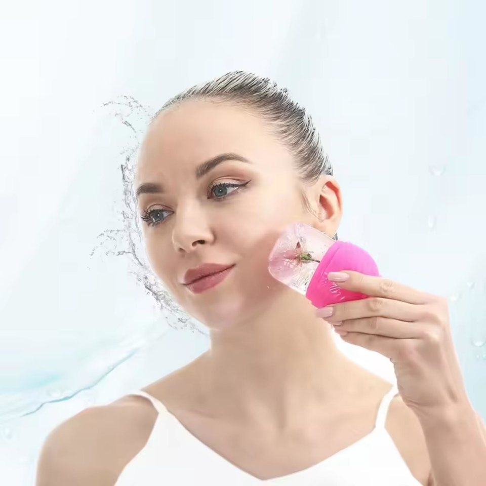 Slikon Yüz Buz Masaj Rulosu Yüz Sıkılaştırıcı Ice Face Roller Pembe Renk