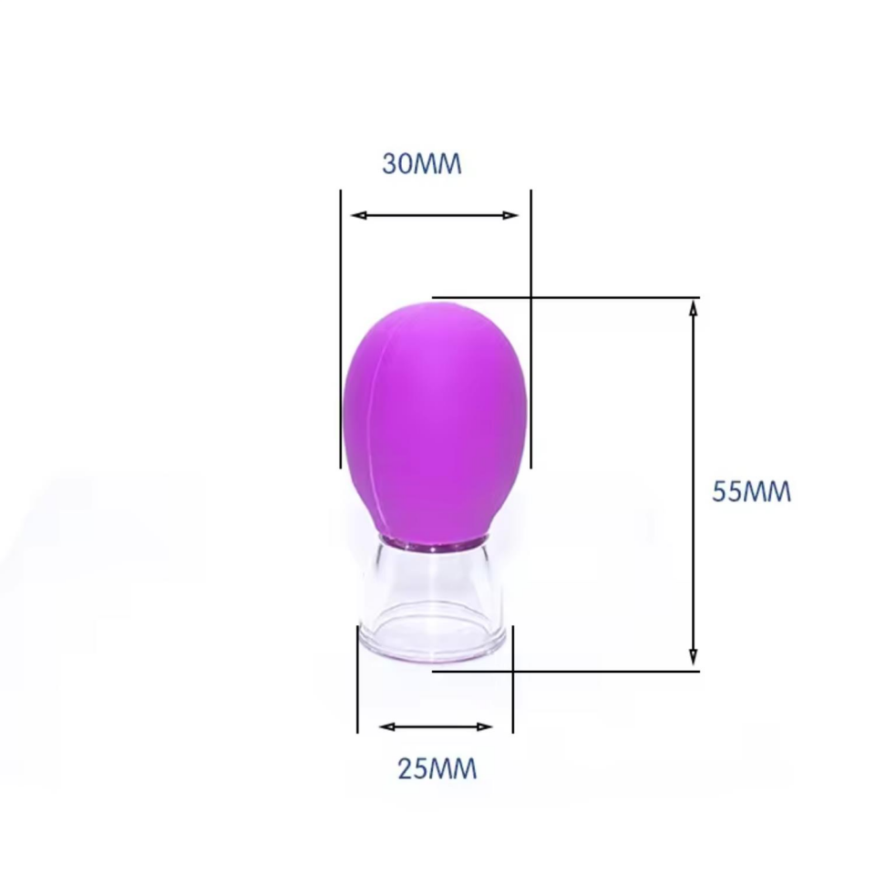 Mini Silikon Vakumlu Mika Yüz Masaj Kupası 2'li Set Mavi-Mor Renk