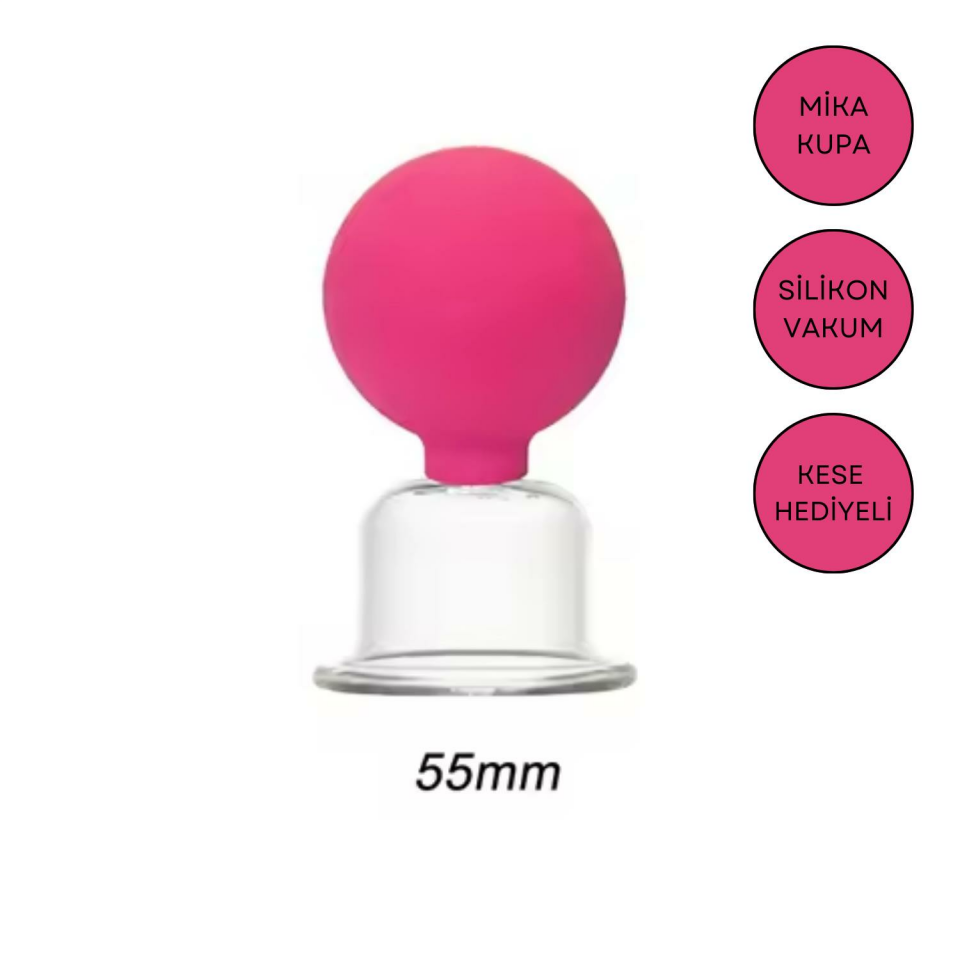 Mika Silikon Vakumlu Boyun Bölgesi Kullanım İçin Masaj Kupası No:4 Gül Pembe Renk