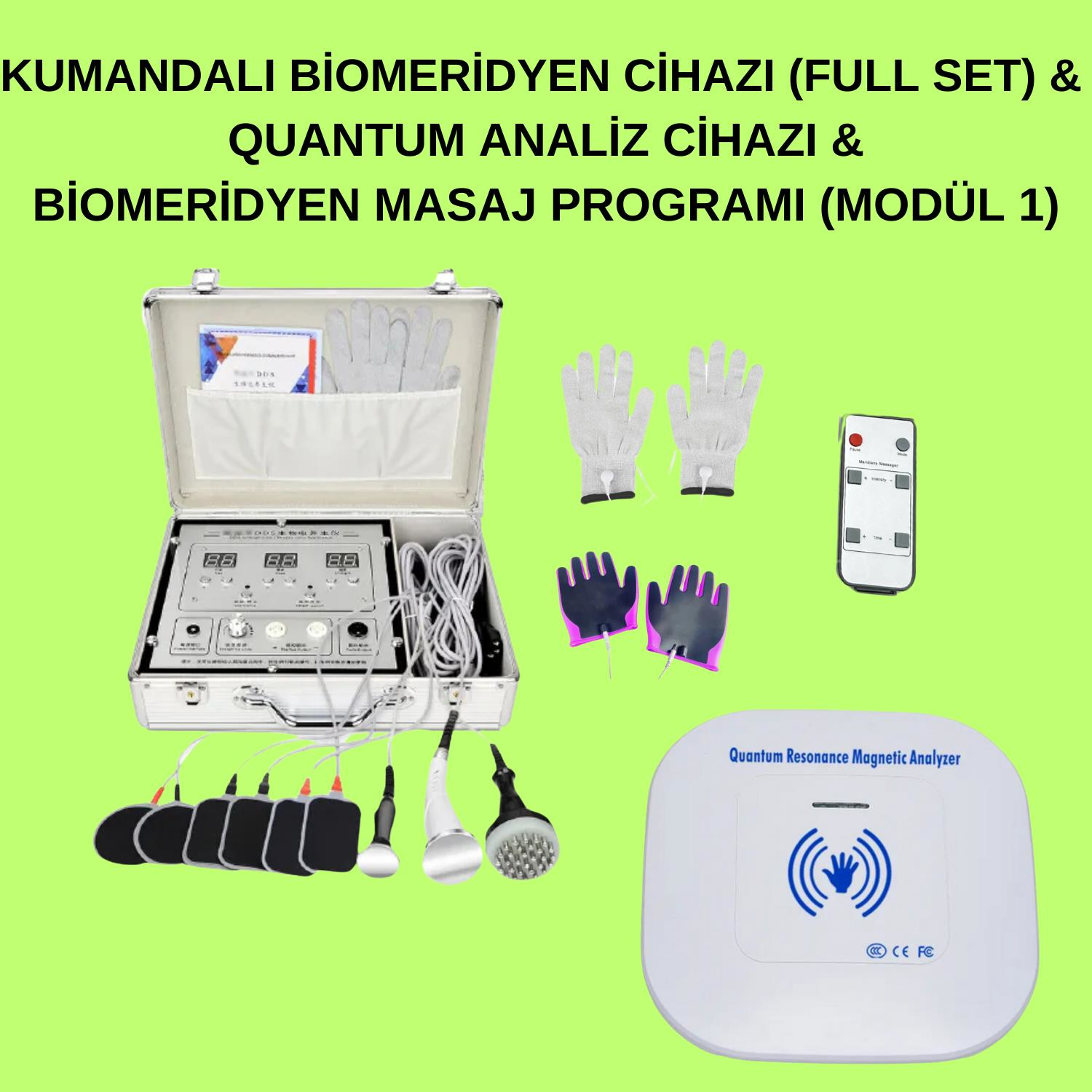 Kumandalı Biomeridyen Cihazı(Full Set) + Quantum Analiz Cihazı + Biomeridyen Masaj Eğitimi