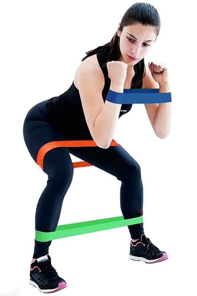 Pilates & Spor Direnç Lastiği 5 Farklı Dirençli Loop Set