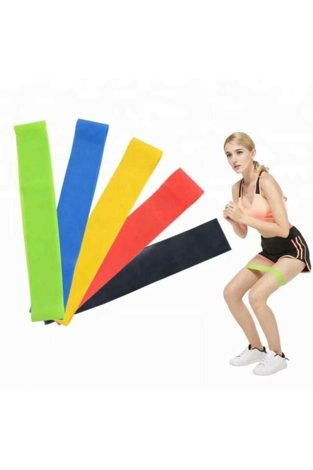Pilates & Spor Direnç Lastiği 5 Farklı Dirençli Loop Set