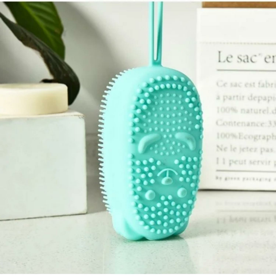 Süngerli Silikon Banyo Kesesi Yeşil Renk