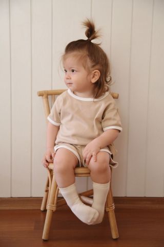 çocuk soket çorap 3'lü set (ekru-kahve-kiremit)