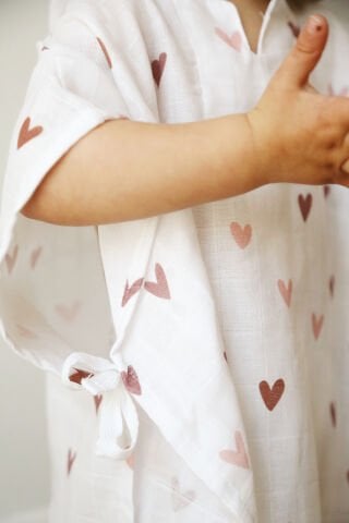 heart müslin panço bebek ve çocuk 1-5 yaş