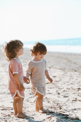 summer vibes | blush tişört & şort takım bebek ve çocuk
