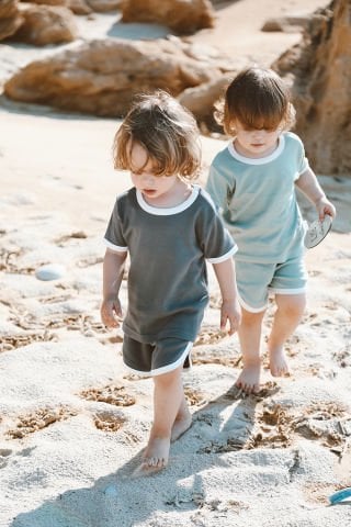 summer vibes | sage tişört & şort takım bebek ve çocuk 1-5 yaş