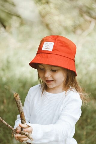 kırmızı bebek & çocuk bucket şapka