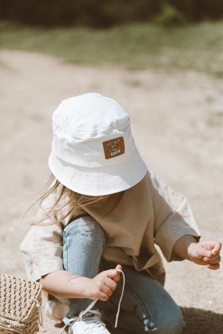 beyaz bebek & çocuk bucket şapka