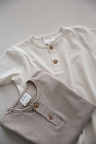 ekru kısa kollu unisex fit kesim bebek çocuk tişört