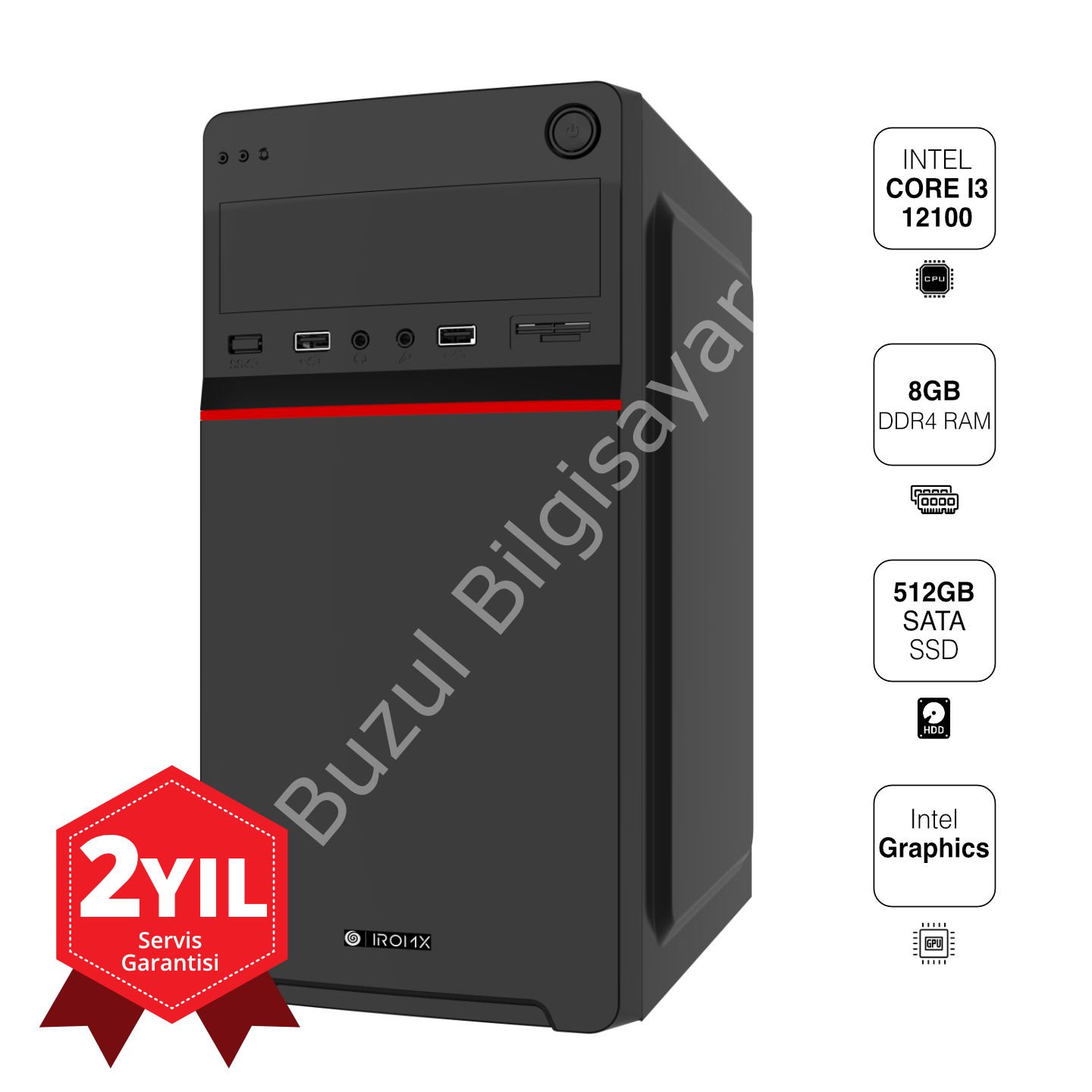 IROMX IRB25-303 I3-12100 8GB 512GB SSD O/B KASA