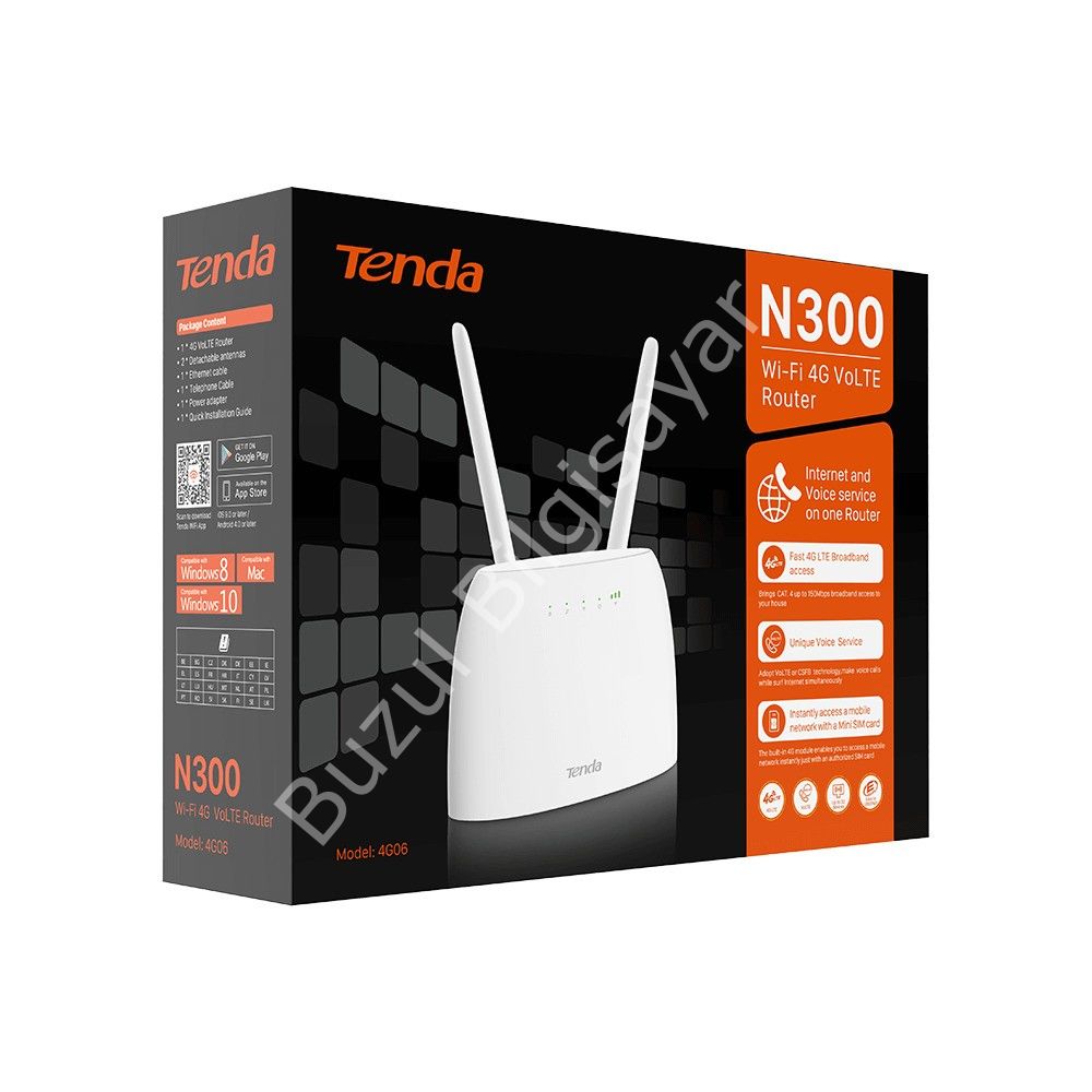 TENDA 4G06 300MBPS 2PORT 2 ANTEN 4G LTE INDOOR SIM KART GİRİŞLİ ROUTER