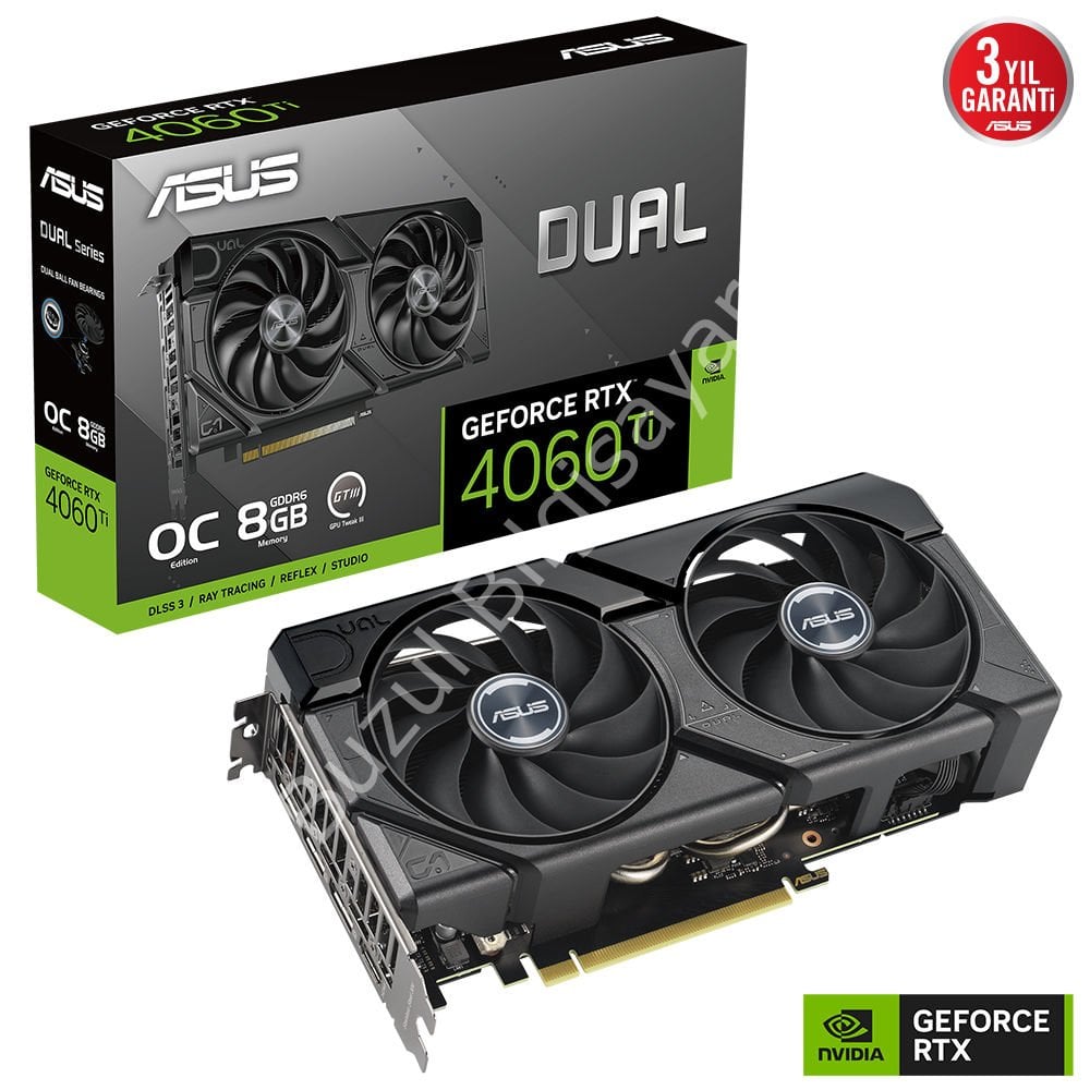 ASUS DUAL-RTX4060TI-O8G-EVO RTX4060TI 8GB GDDR6X 128Bit 3xDP/1xHDMI