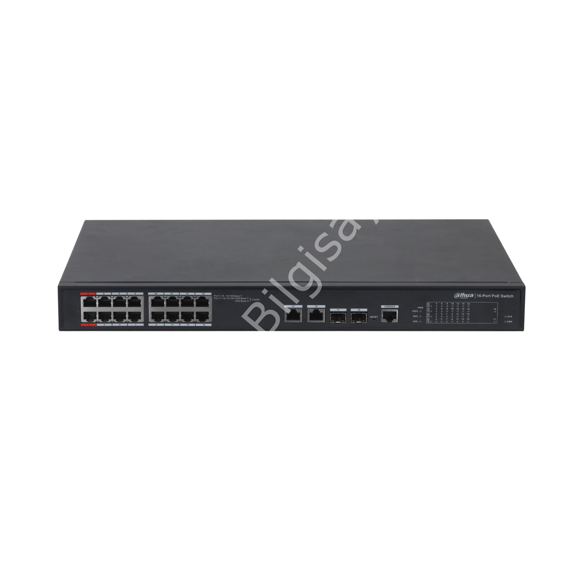 DAHUA PFS4218-16ET-240-V2 16 PORT 10/100/1000 16 PORT POE YONETILEMEZ RACK MOUNT SWITCH