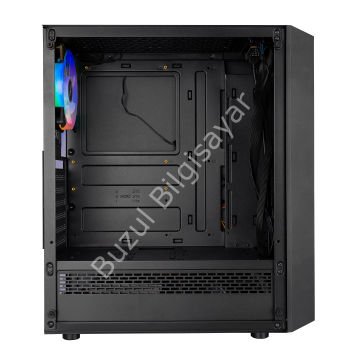 EVEREST FLAT MESH PSU YOK 4x12CM RGB FAN ATX TEMPERED GLASS 2xUSB2.0/1xUSB3.0 SİYAH MID TOWER GAMİNG KASA
