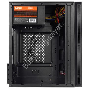 EVEREST MINION MESH 300W 2x12CM RAİNBOW FAN MICRO ATX PENCERELİ 2xUSB2.0 SİYAH MINI TOWER KASA