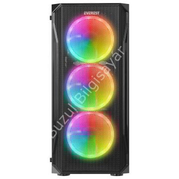 EVEREST X-RACER 600W 4x12CM ARGB FAN ATX PENCERELİ + TEMPERED 1xUSB 3.0 / 2xUSB 2.0 SİYAH GAMING KASA