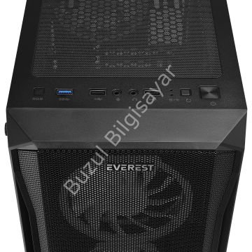 EVEREST X-RACER 600W 4x12CM ARGB FAN ATX PENCERELİ + TEMPERED 1xUSB 3.0 / 2xUSB 2.0 SİYAH GAMING KASA