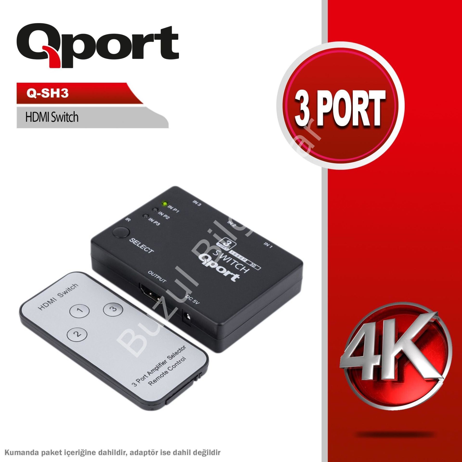 QPORT Q-SH3 3 PORT HDMI SWITCH