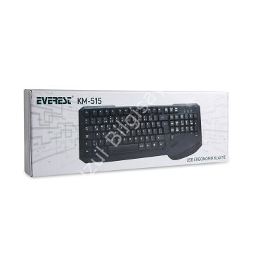 EVEREST KM-515 TÜRKÇE USB STANDART SİYAH Q KLAVYE+MOUSE