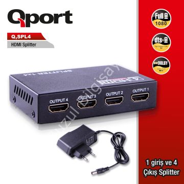 QPORT Q-SPL4 4 PORT FHD HDMI ÇOKLAYICI