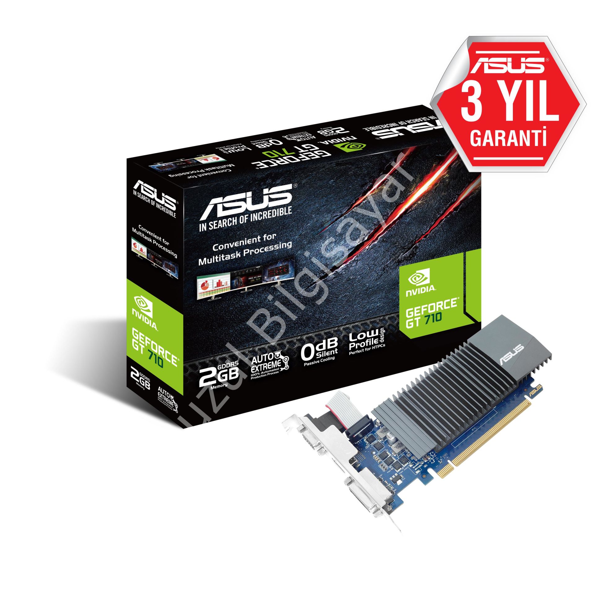 ASUS GT710-SL-2GD5-BRK-EVO GEFORCE GT710 LP 2GB DDR5 64Bit VGA/DVI/HDMI
