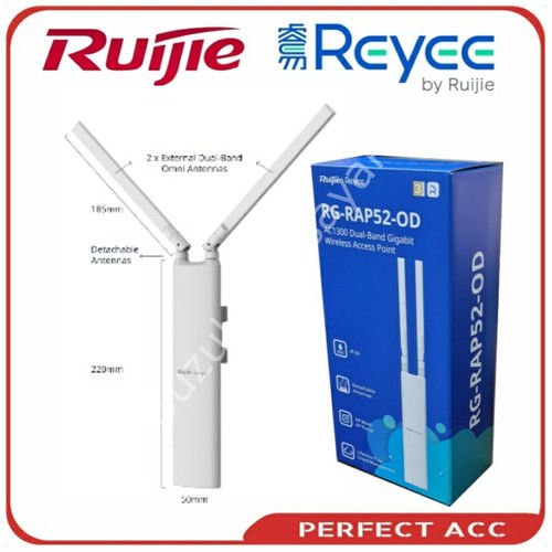 RUIJIE REYEE RG-RAP52-OD Wi-Fi 5 AC1300 1PORT GIGABIT 2X2 MU-MIMO 2.4/5GHz POE ADAPTORSUZ OUTDOOR OMNI ANTEN (360 DERECE