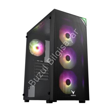 VENTO VG4200S 850W 80+ BR GEN5 4x12CM RGB FAN E-ATX MESHED PANEL 2xUSB2.0/1xUSB3.0 SİYAH GAMING KASA