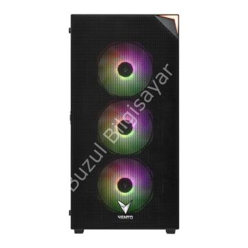 VENTO VG4200S PSU YOK 4x12CM RGB FAN E-ATX MESHED PANEL 2xUSB2.0/1xUSB3.0 SİYAH GAMING KASA