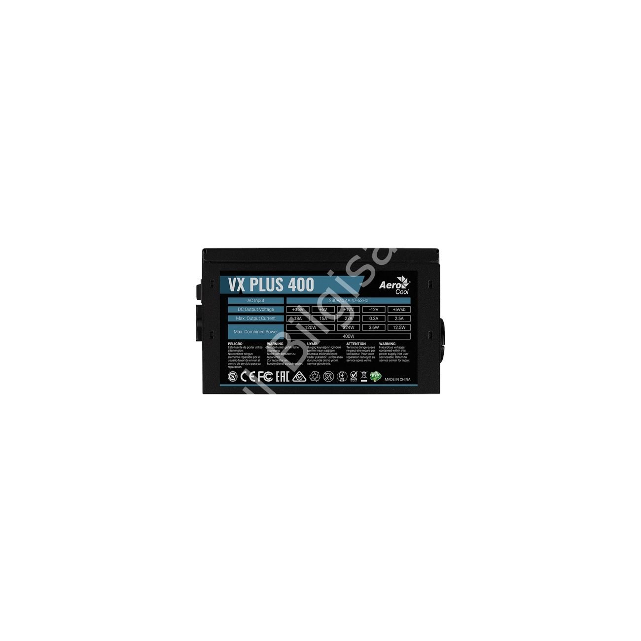 AEROCOOL VX PLUS 400W 12cm FANLI POWER SUPPLY AKTIF PFC AE-VXP400