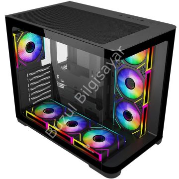 GAMEBOOSTER GB-G2851BB 7x ARGB FAN ATX SEA VIEW USB3.0 SİYAH KASA