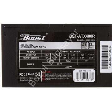 POWER BOOST BST-ATX400R 400W 12cm FANLI POWER SUPPLY KUTULU