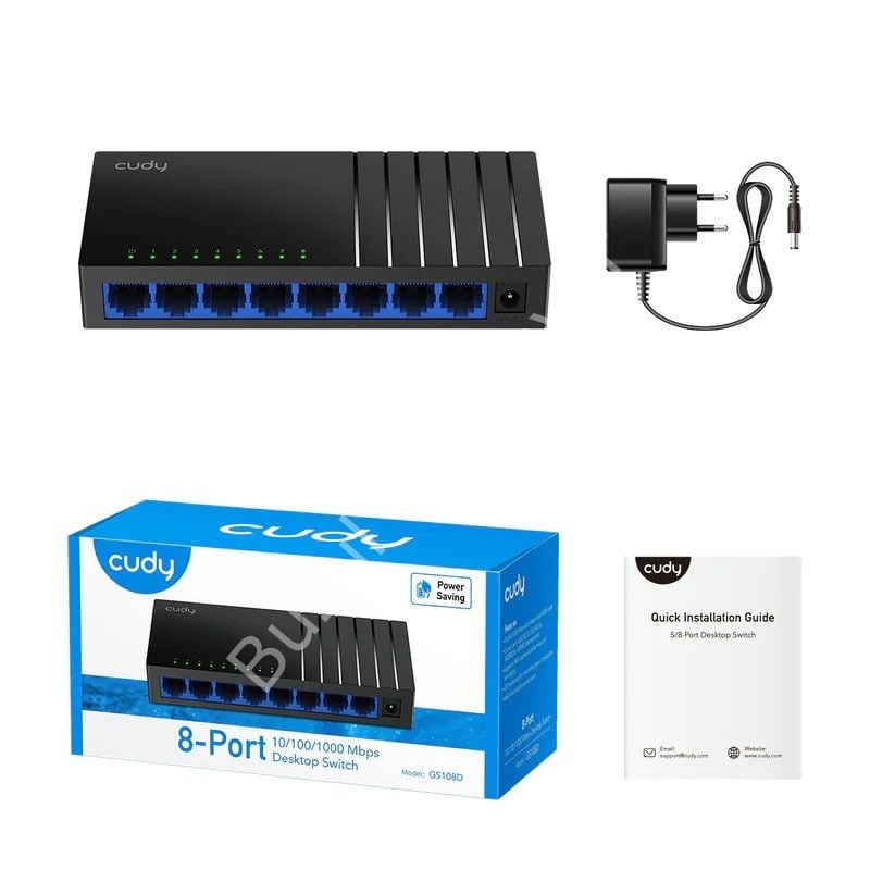 CUDY GS108D 8 PORT 10/100/1000 YONETILEMEZ DESKTOP SWITCH PLASTİK KASA