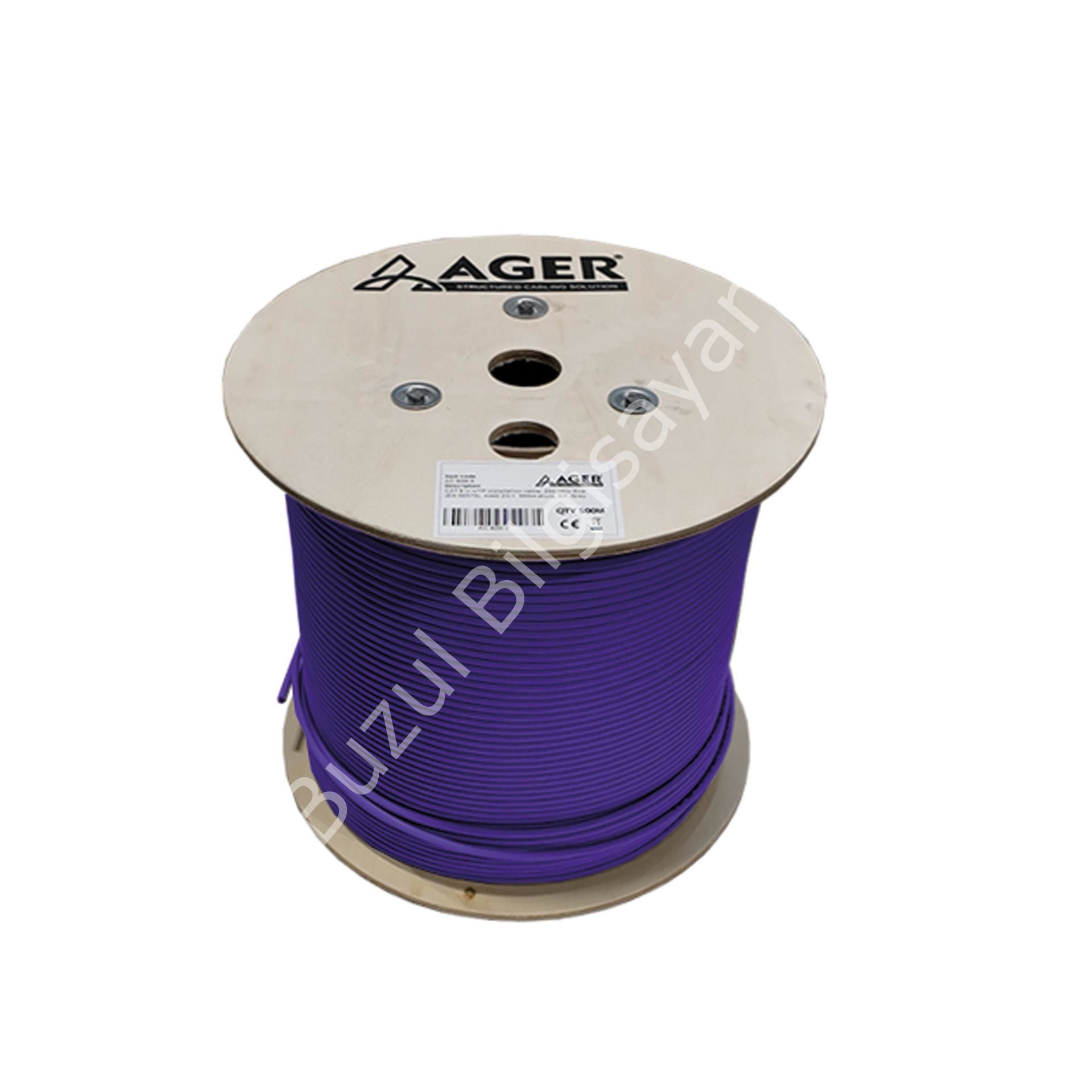 AGER AC-600-5-PU 500MT U/UTP CAT6 LS0H - HELOJEN FREE MOR 250MHZ 23AWG %100 BAKIR