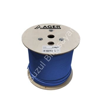 AGER AC-600-5-BL 500MT U/UTP CAT6 LS0H - HELOJEN FREE MAVI 250MHZ 23AWG %100 BAKIR