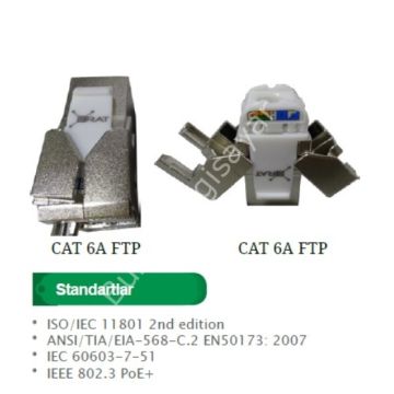 ERAT EAC-C6AFTP-JCK 180 DERECE ( ZIRHLI ) CAT6A KEYSTONE JACK