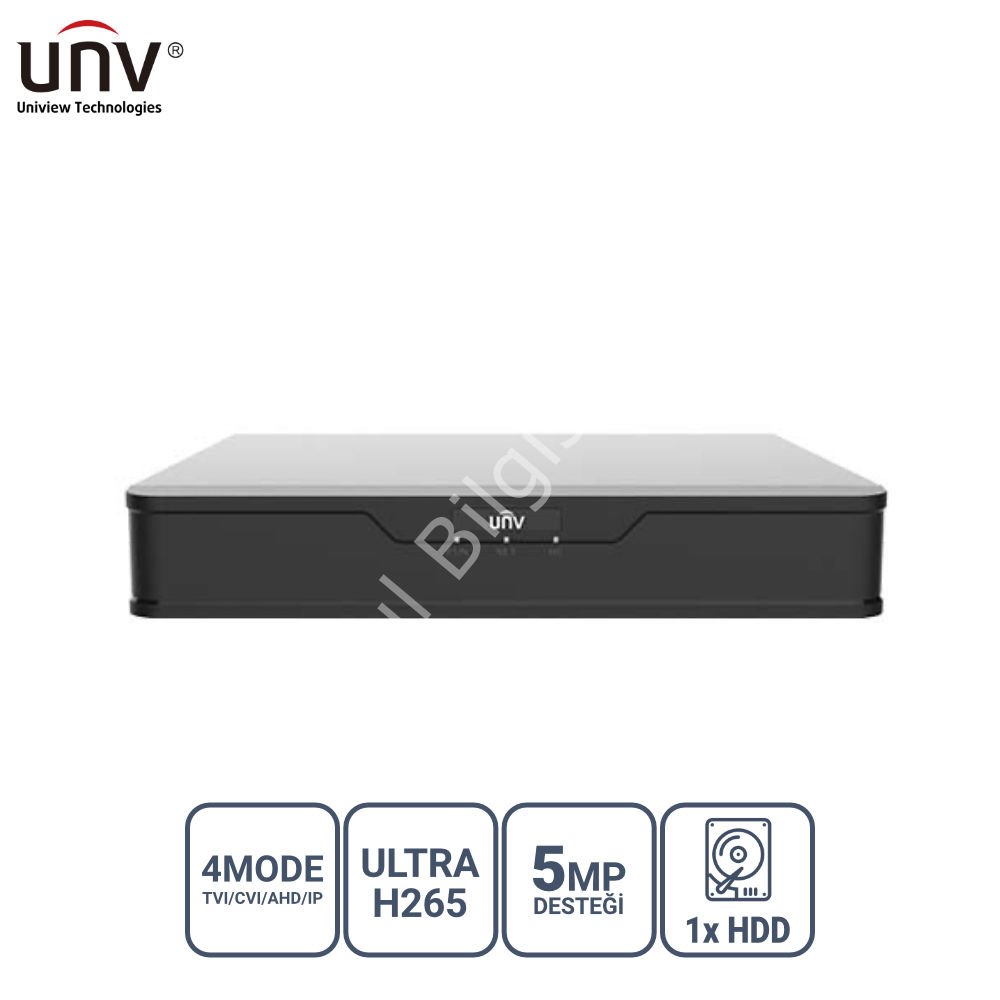UNIVIEW XVR301-08G3 8 KANAL 5MP 1x HDD H65+ HİBRİT DVR KAYIT CİHAZI