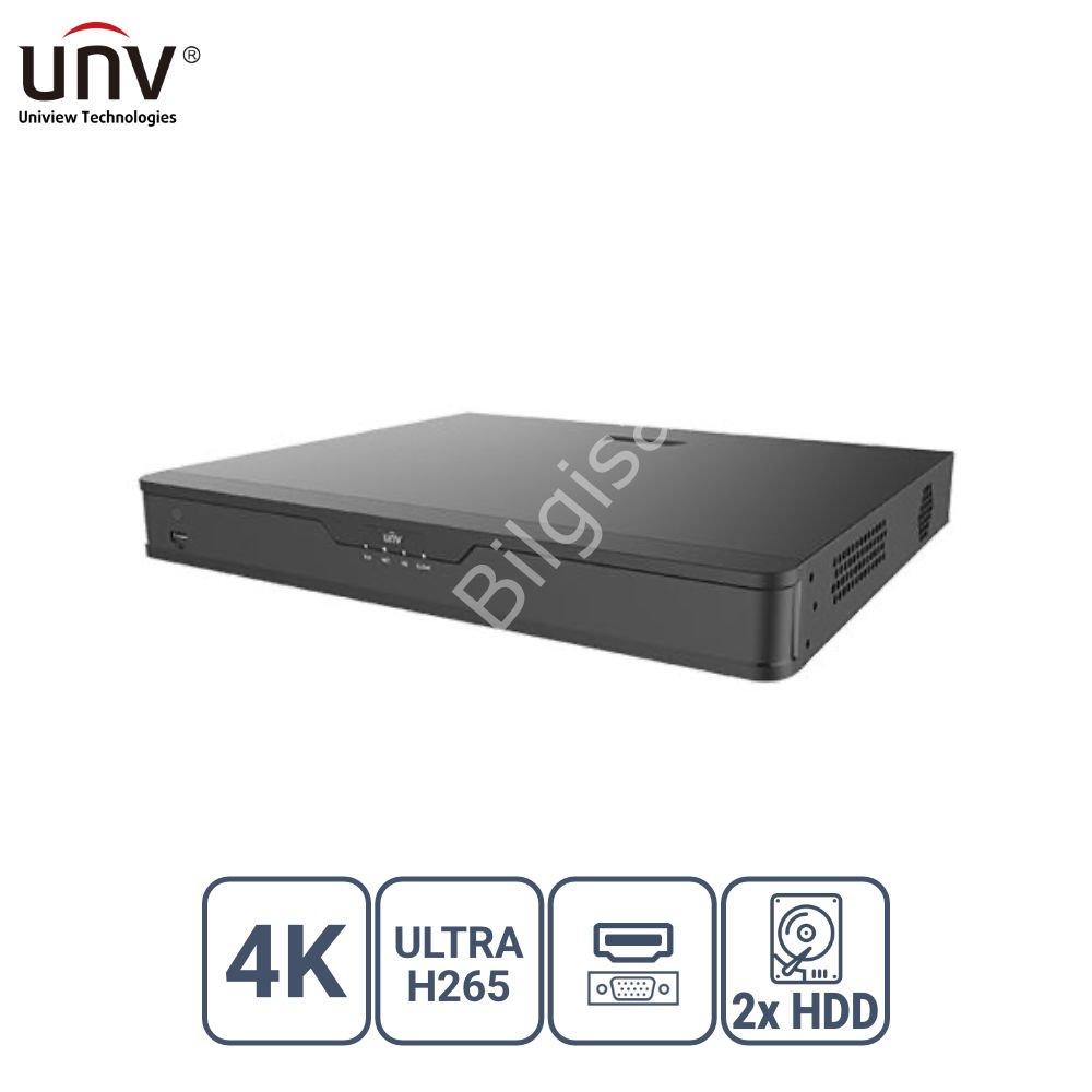 UNIVIEW NVR302-32S 32 KANAL VGA/HDMI 2x HDD H265+ NVR KAYIT CİHAZI