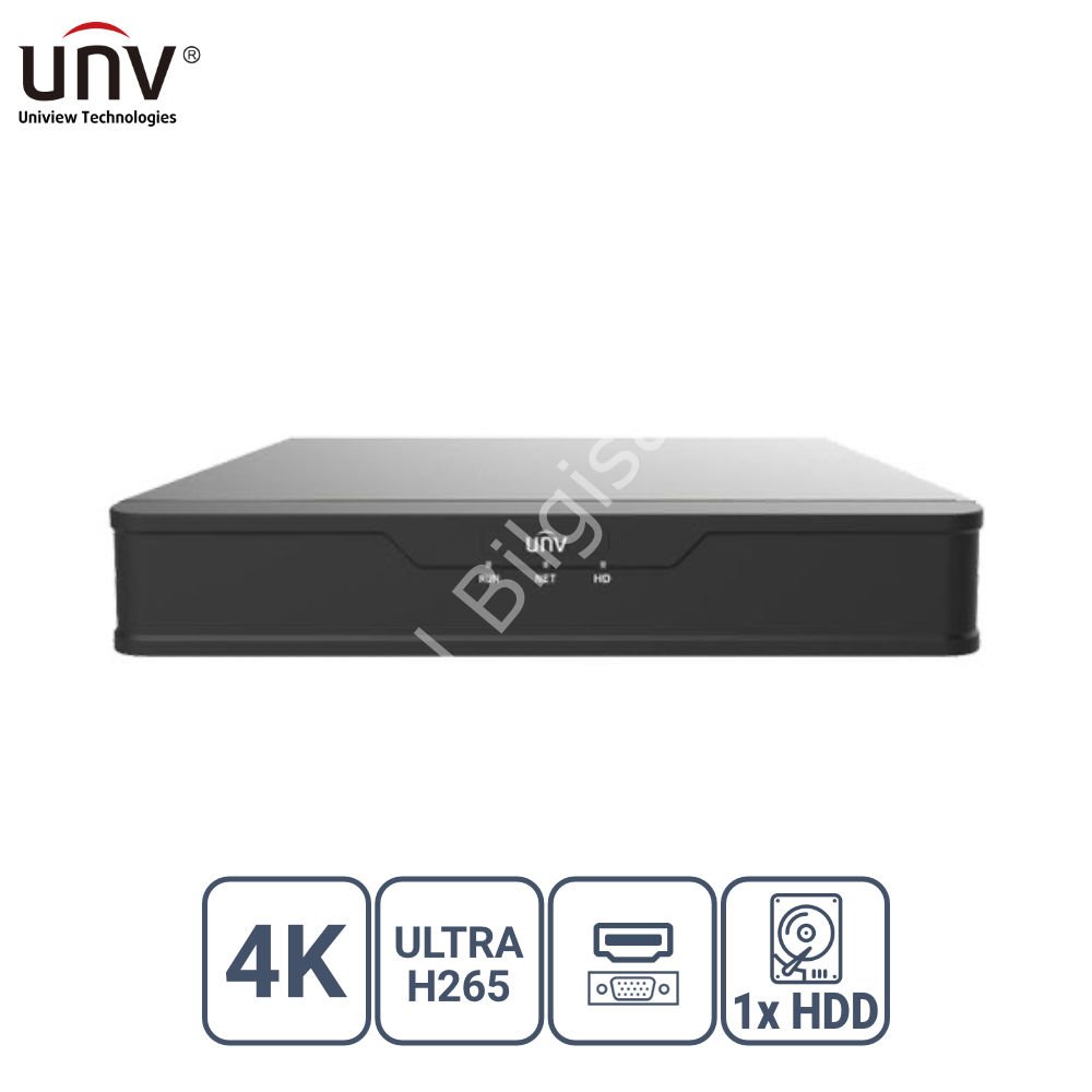 UNIVIEW NVR301-04S3 4 KANAL VGA/HDMI H265+ NVR KAYIT CİHAZI