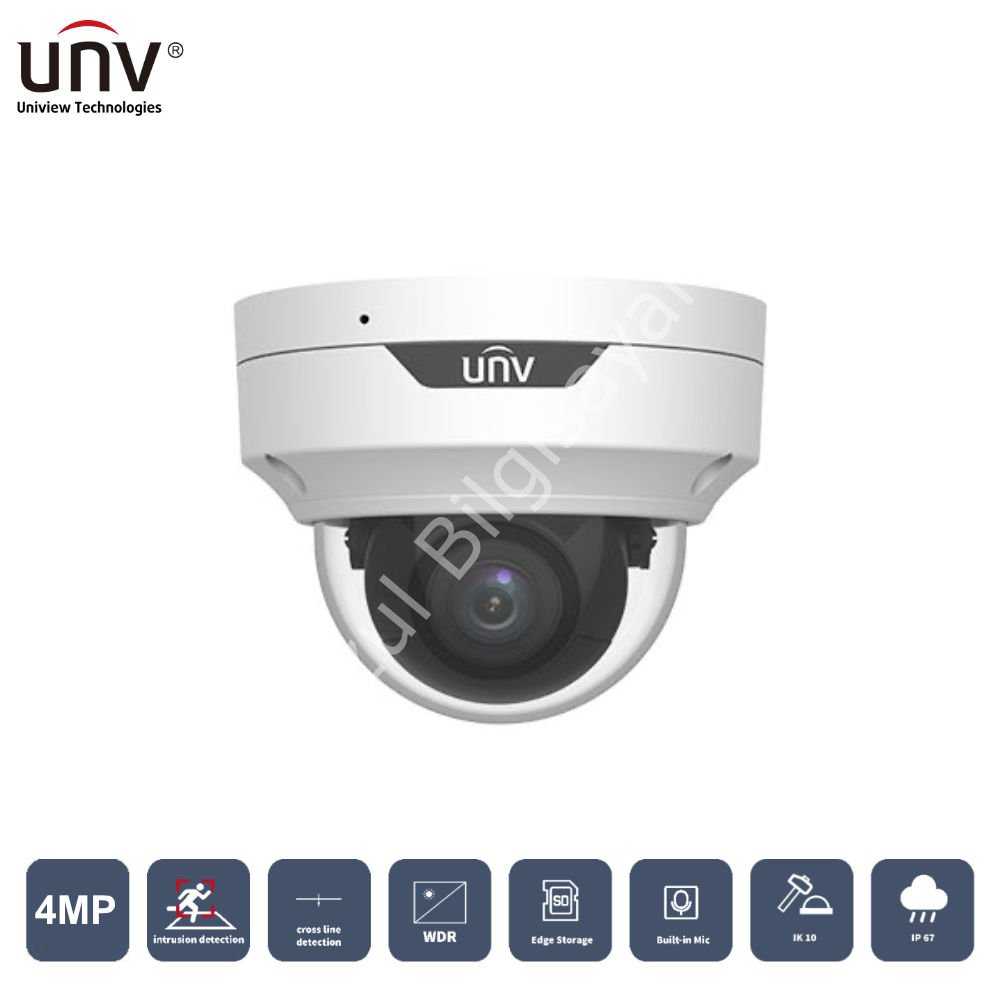 UNIVIEW IPC3534LB-ADEZK-H 4MP 2.8MM MOTORİZE 40MT H265+ IP67/IK10 DAHİLİ SES IP DOME KAMERA