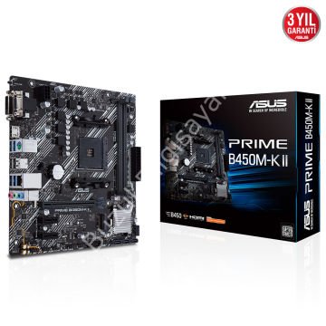 ASUS PRIME B450M-K II B450 2xDDR4 VGA+HDMI+DVI-D 16X M.2 AM4 ANAKART