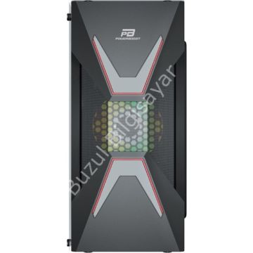POWER BOOST VK-G3621C PSU'suz 3x12CM RGB FAN MIDI TOWER PENCERELİ 2xUSB2.0/1xUSB3.0 SİYAH KASA