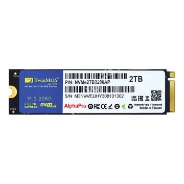TWINMOS 2TB 3600/3250Mb/s M2 PCIE GEN3 NVME SSD NVMe2TB2280AP 3D-NAND