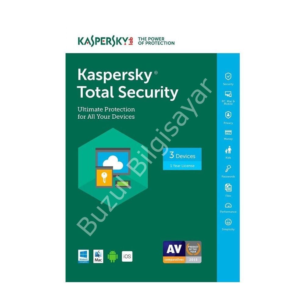 KASPERSKY TOTAL SECURITY KUTU 3 KULLANICI 1 YIL