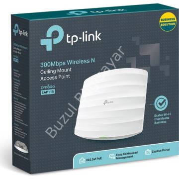 TP-LINK EAP115 300MBPS 3DBI 2.4GHz TAVAN TİPİ ACCESS POINT