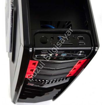 REDROCK G901BR GAME PSU'suz 1x12CM FAN MIDI TOWER PENCERELİ 1xUSB2.0/1xUSB3.0 1xAUDIO SİYAH KIRMIZI KASA